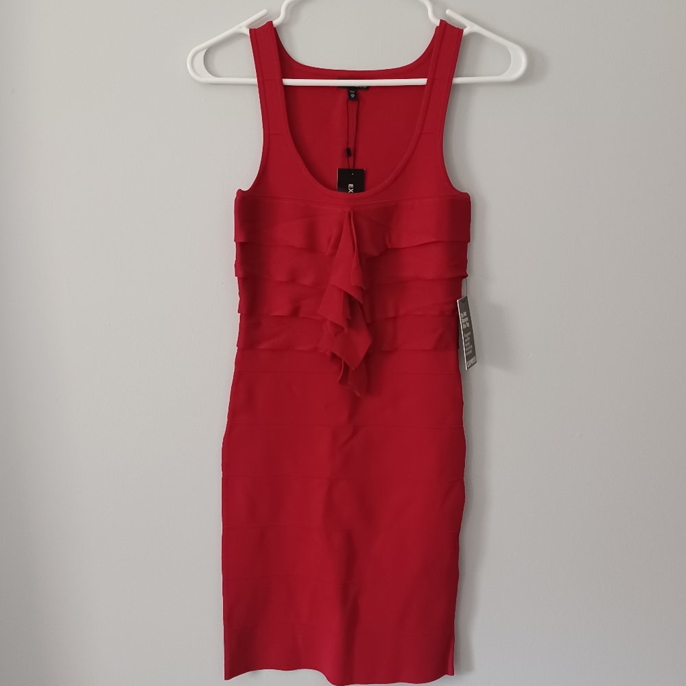 Express Red Bandage Dress Size XS NWT